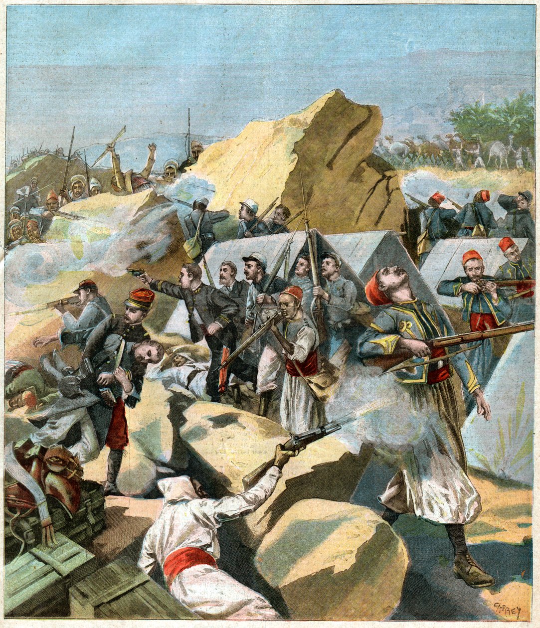 Combat au Maroc. Kamp i Marokko. af John Pardon