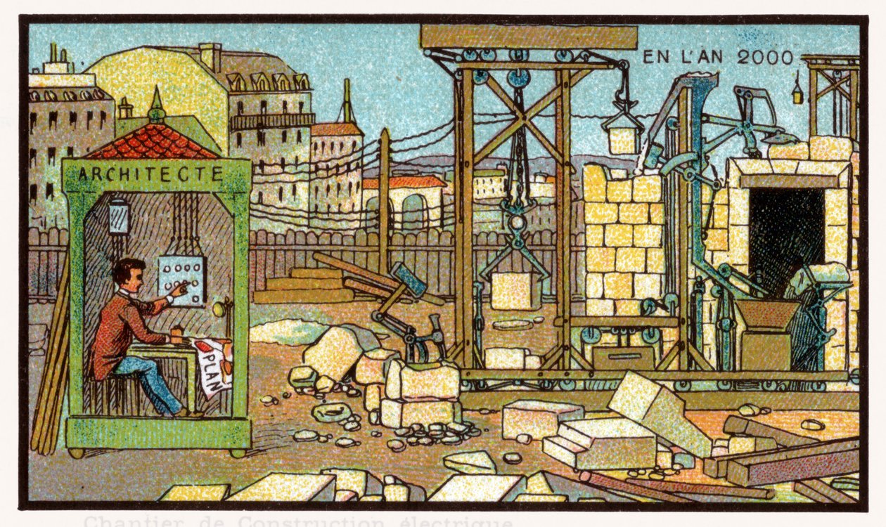 Byggeplads, ca. 1910 af . .