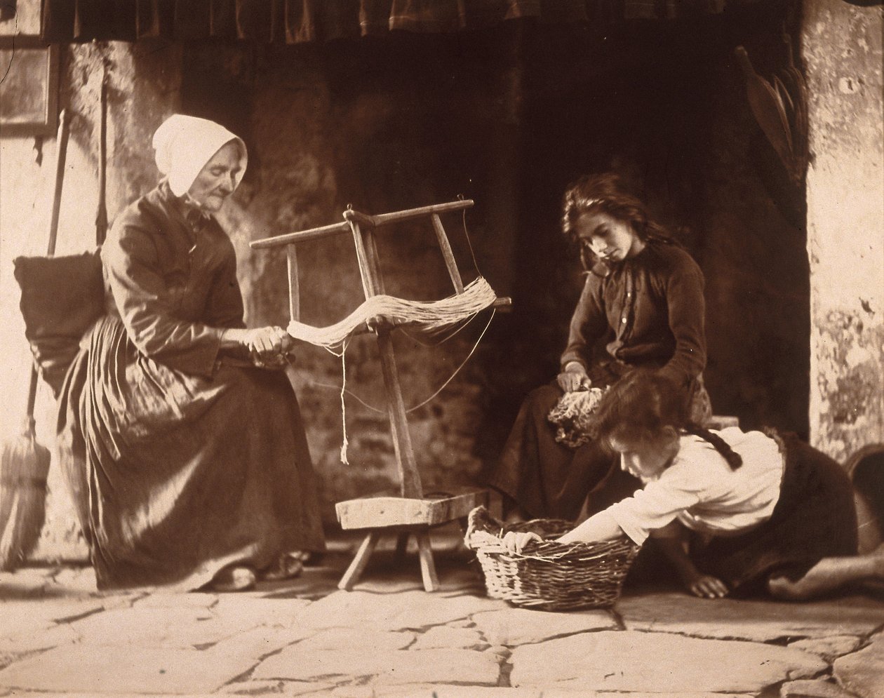 Kvindevævning, ca 1900 af Frederick (attr. to) Barnard