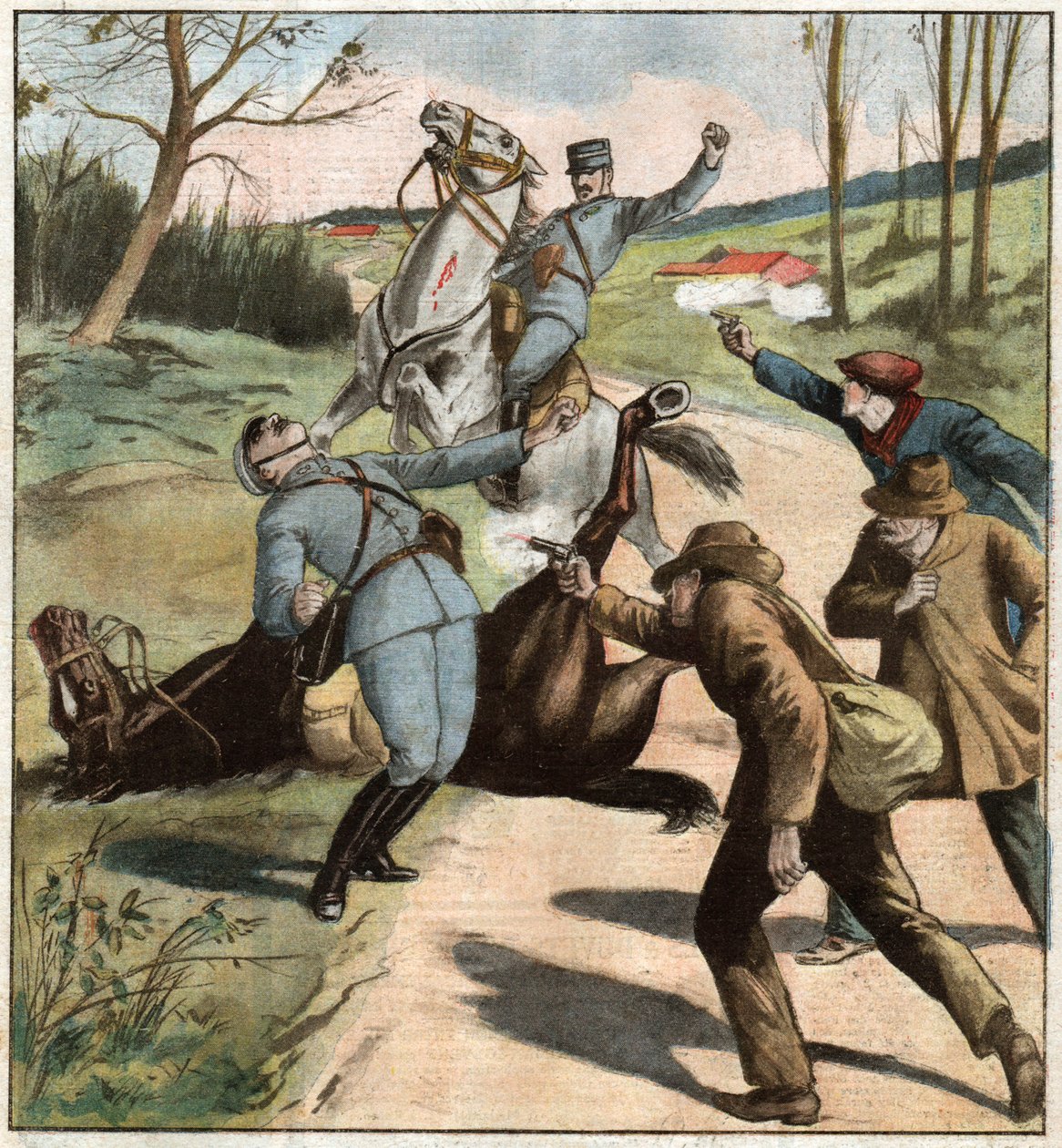 Gendarmer angreb. Gendarmer angreb. af Ferdinand Georg Waldmuller