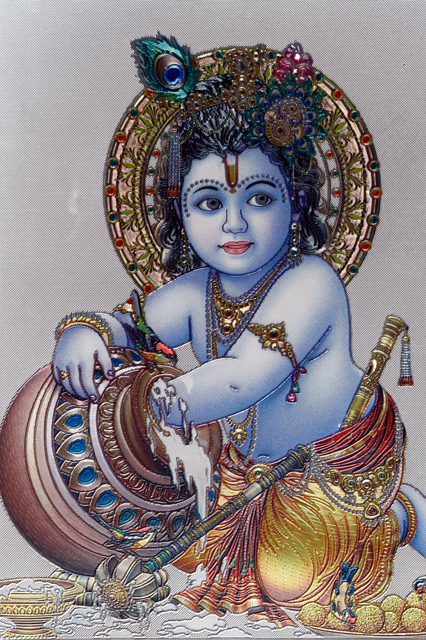 Spædbarn Lord Krishna. hinduistisk gud. af . .