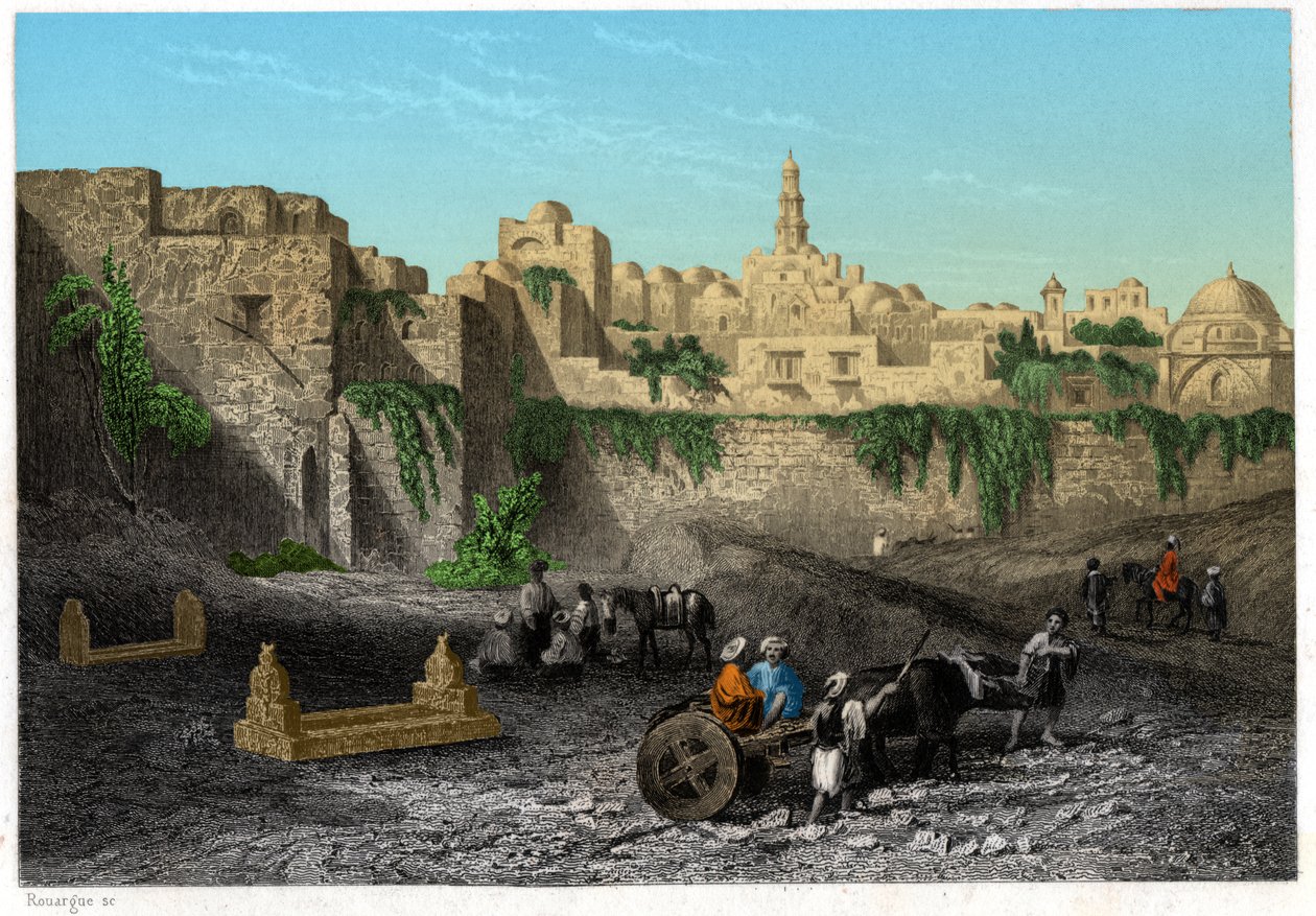 Jerusalem, Israel, omkring 1840 (gravering) af . .
