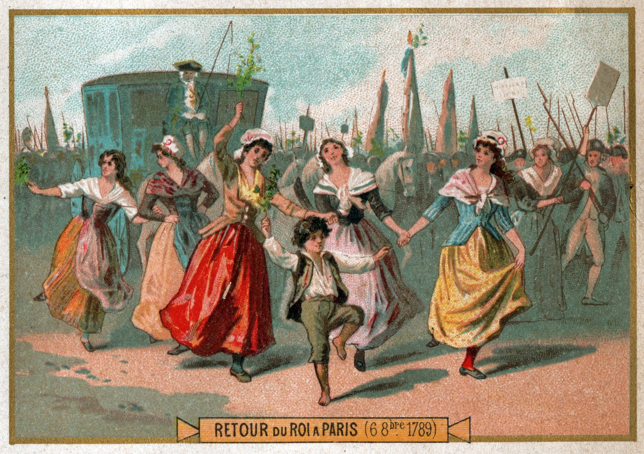 Dag 6. oktober. Kvindemarch på Versailles. af Ferdinand Georg Waldmuller