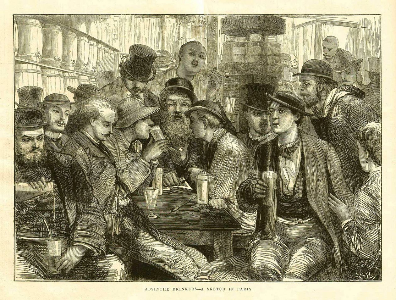 Absintdrikkerne, Paris 1872 af Frederick (attr. to) Barnard