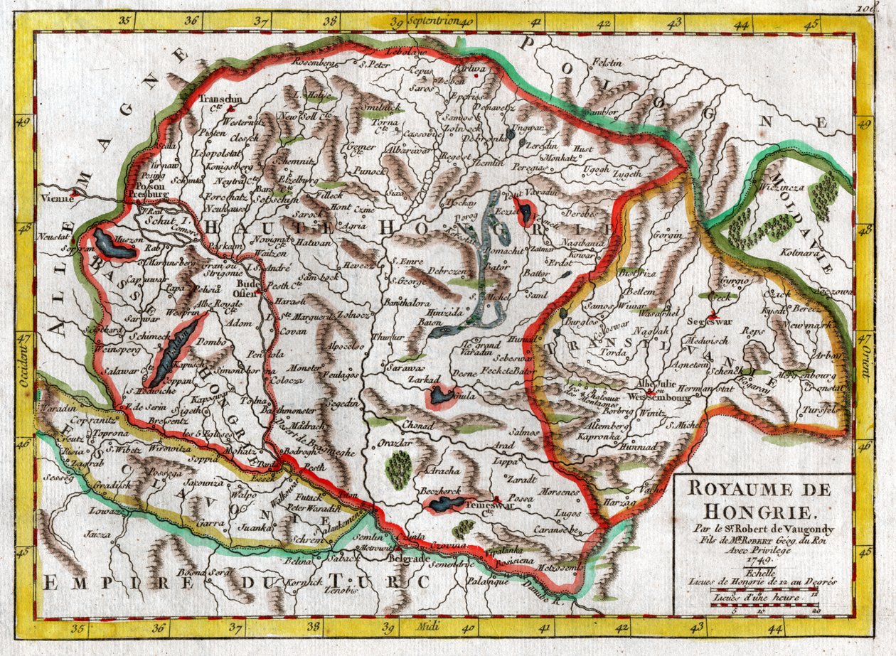 Kort over Ungarn 1749 af . .