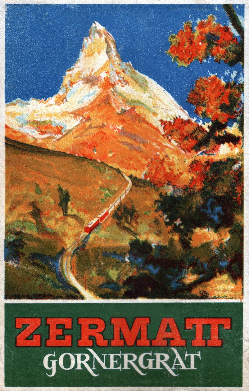 Matterhorn-bjerget. ca. 1930 (gravering) af . .