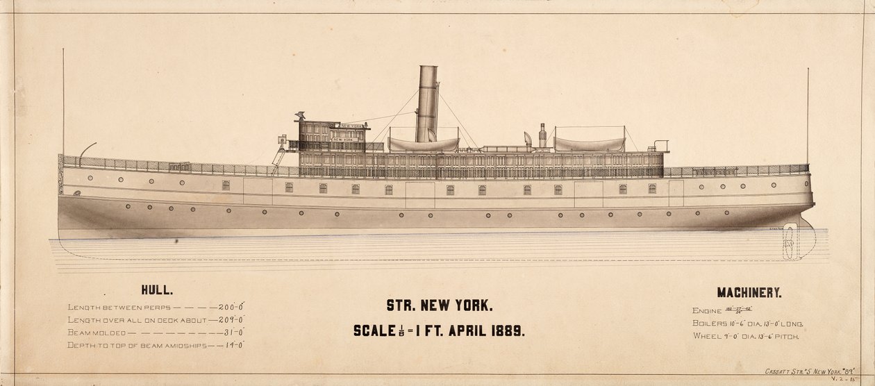 New York (Dampskib: 1889) planer af . .