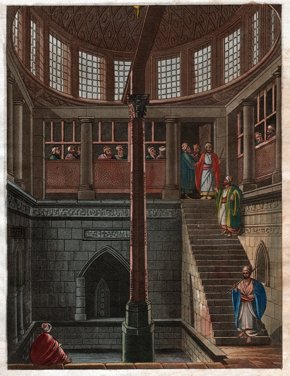 Cairo Nilometer. omkring 1811 (gravering) af . .