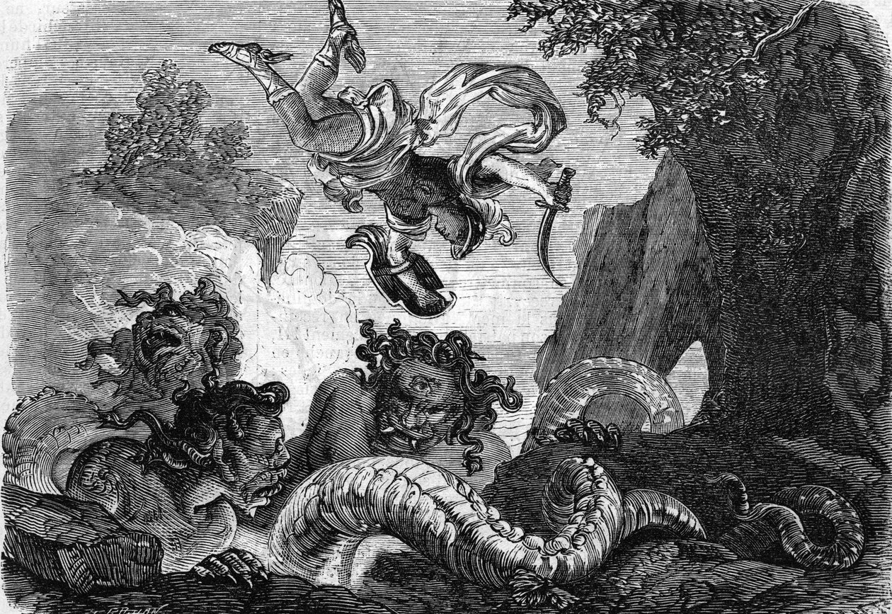 Perseus kæmper mod Gorgonen af . .