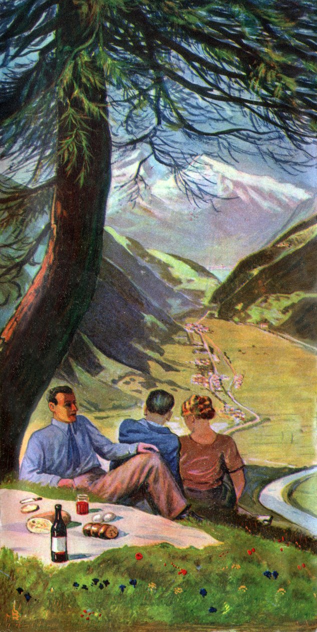 Picnic i Schweiz, ca 1930-1940 af . .