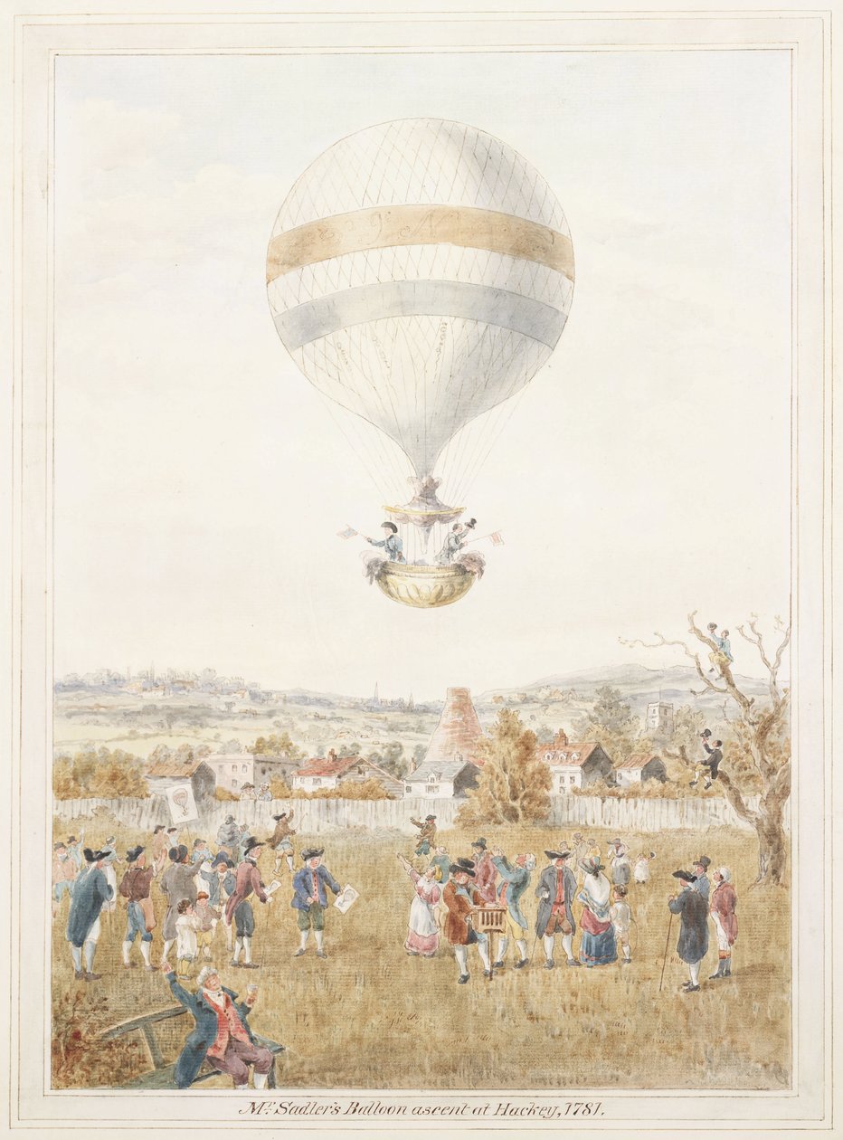 Sadlers ballonopstigning fra Hackney af Frederick (attr. to) Barnard