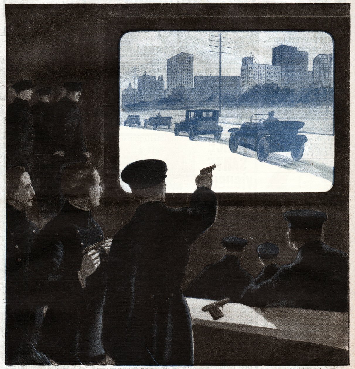 Politiets skydemøde. Politifolk skydetræning. af Ferdinand Georg Waldmuller