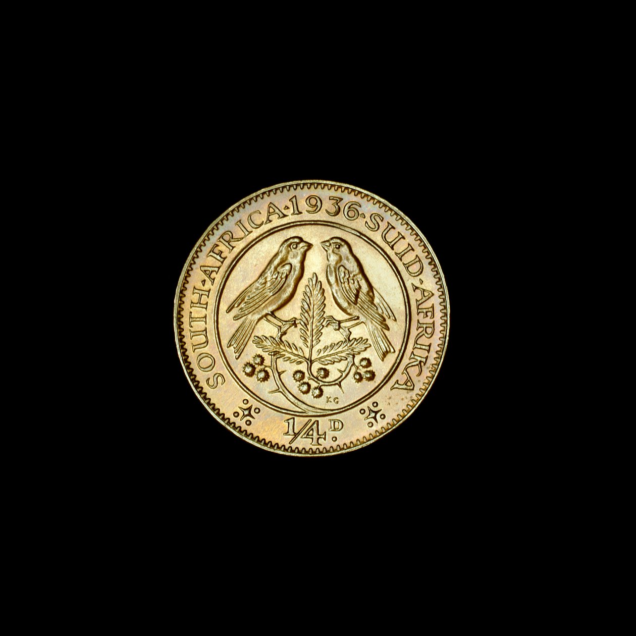 South African Quarter Penny Coin (Farthing) 1936 (foto) af Hippolyte Lalaise Devéria