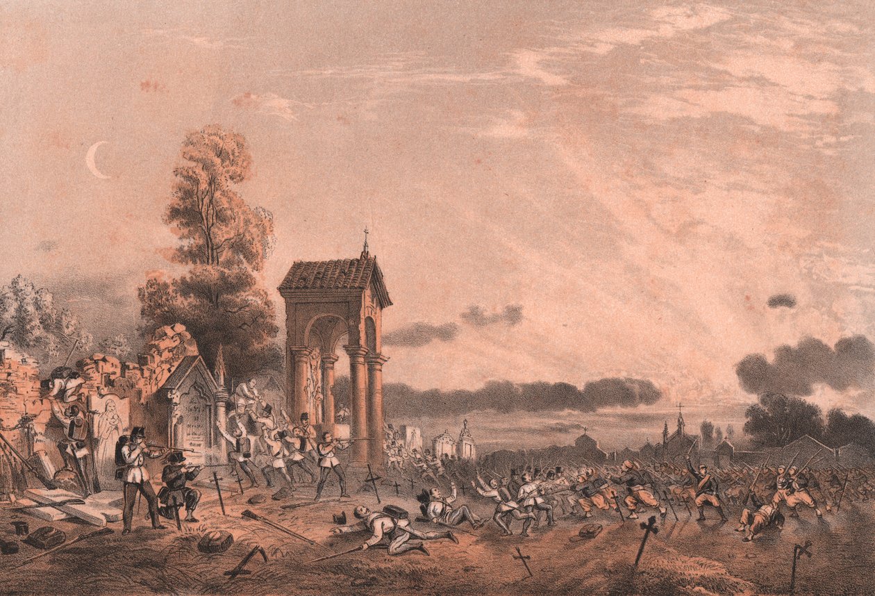 Indtagelse af Magenta kirkegård, Lombardiet af William Walcutt