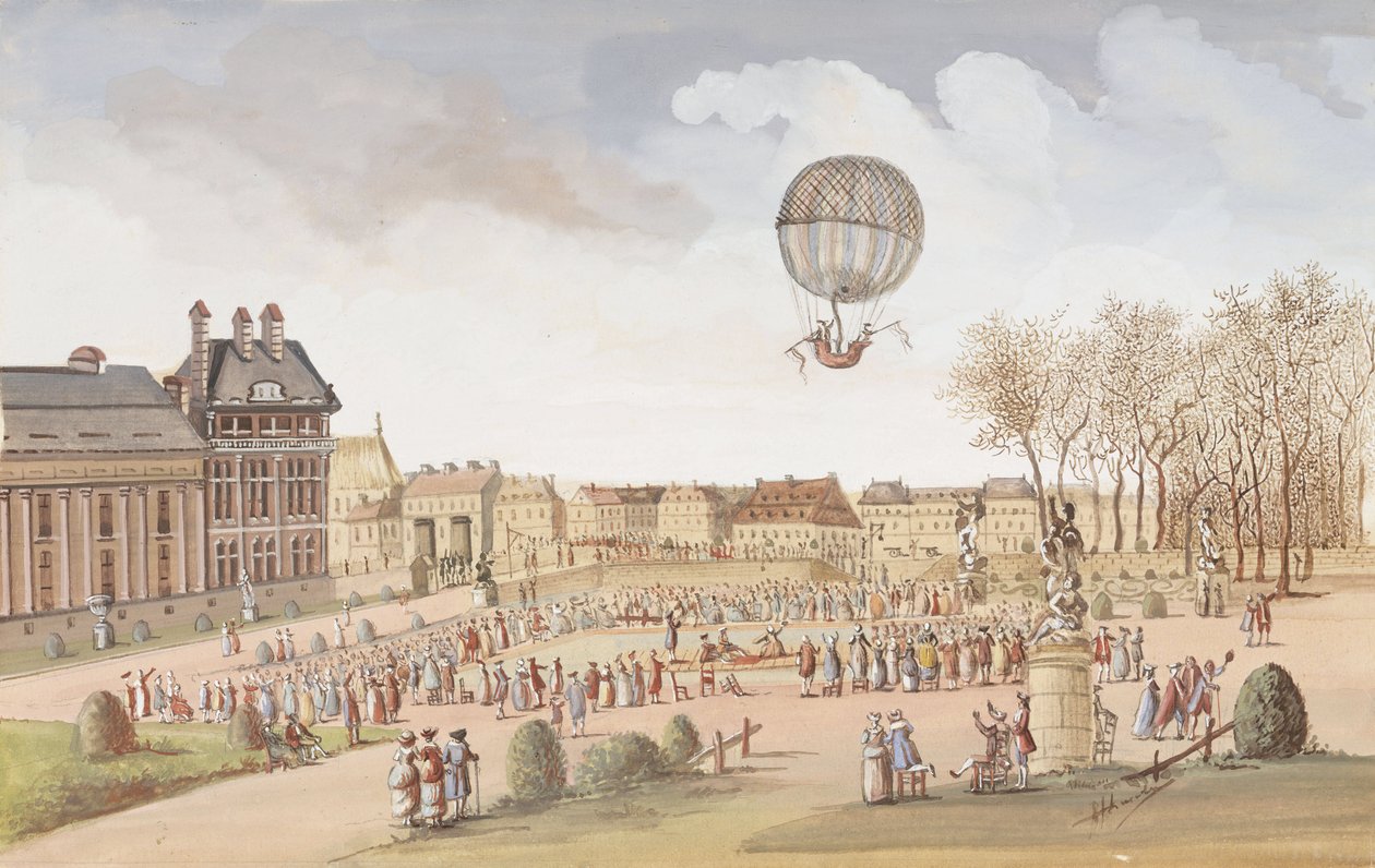 Den første opstigning i en brintballon af Frederick (attr. to) Barnard