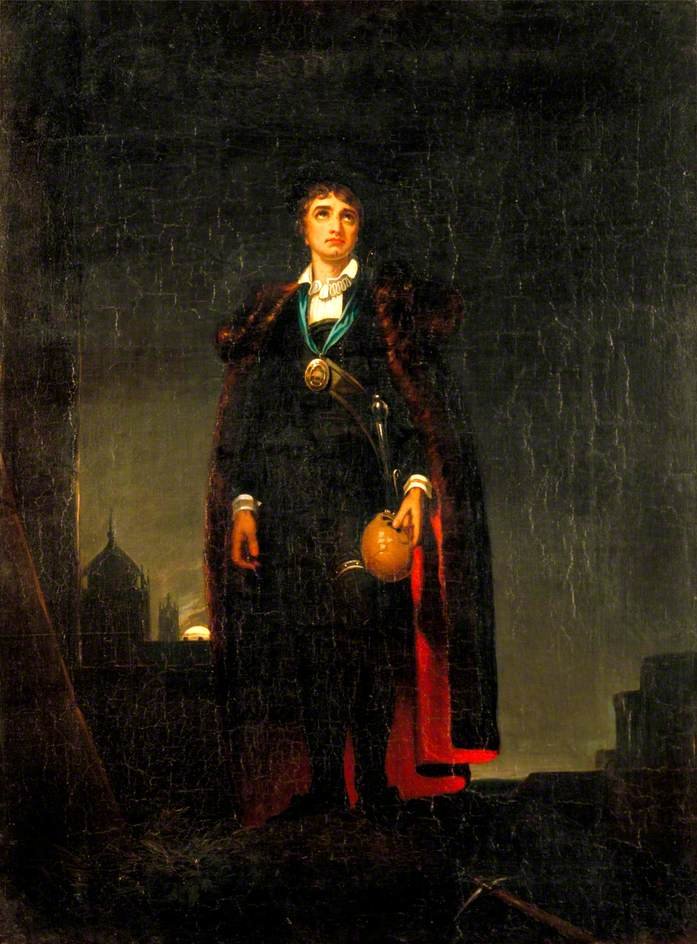 John Philip Kemble som Hamlet i Hamlet af William Shakespeare af after Thomas Lawrence