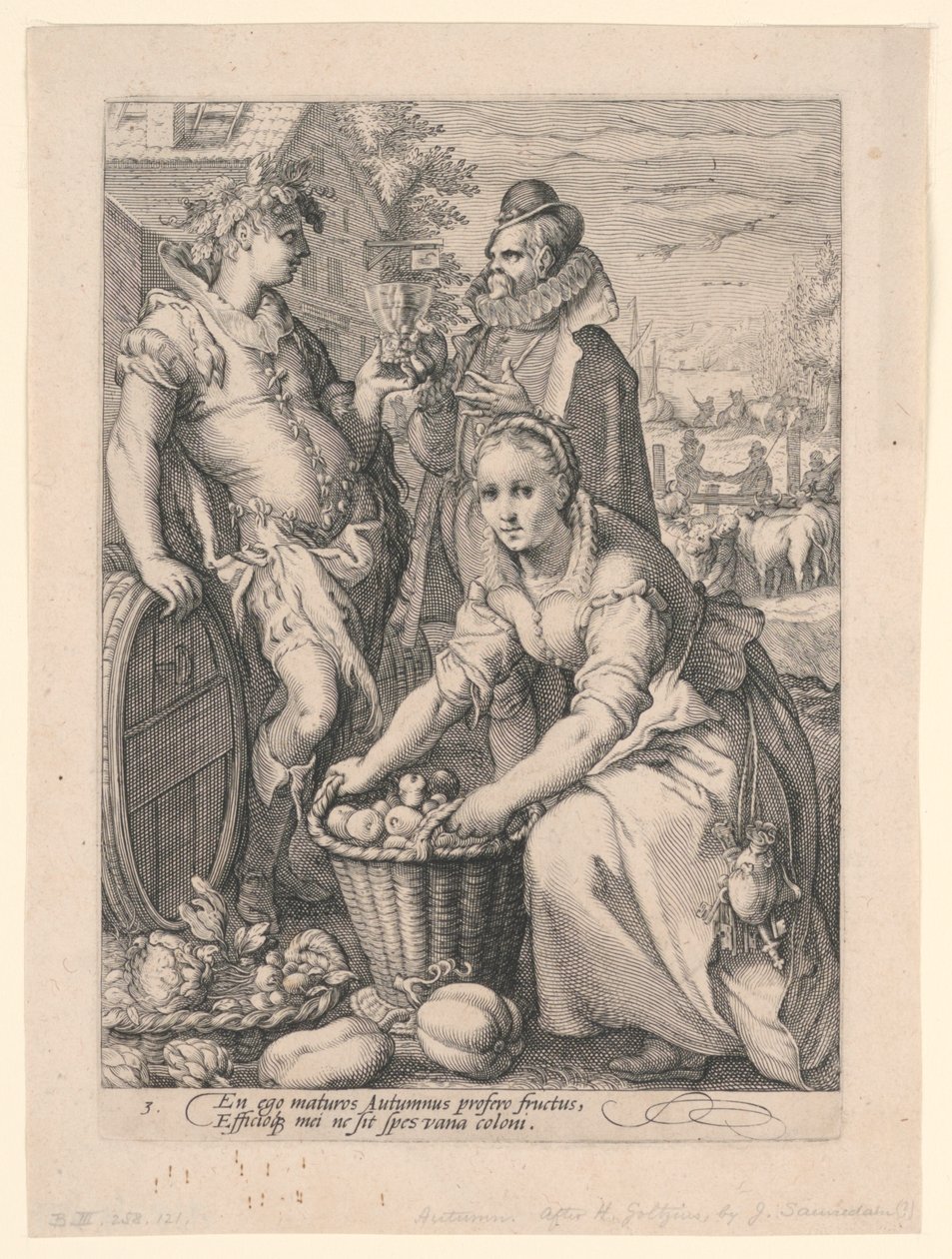 Fire årstider (efterår) af after Hendrik Goltzius
