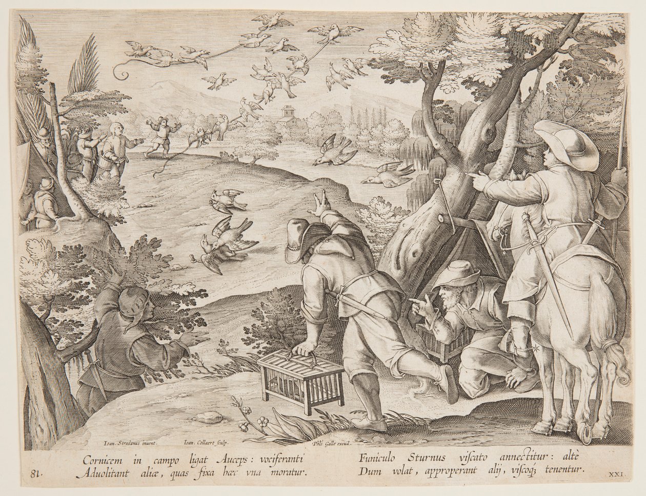 Fowling af after Jan van der Straet, called Stradanus