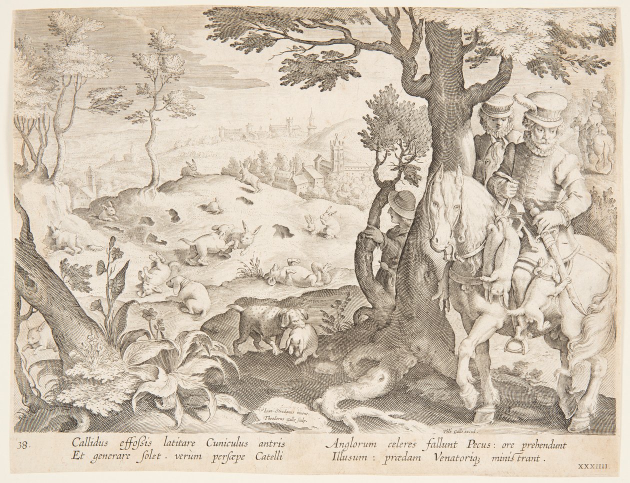 Kaninjagt af after Jan van der Straet, called Stradanus