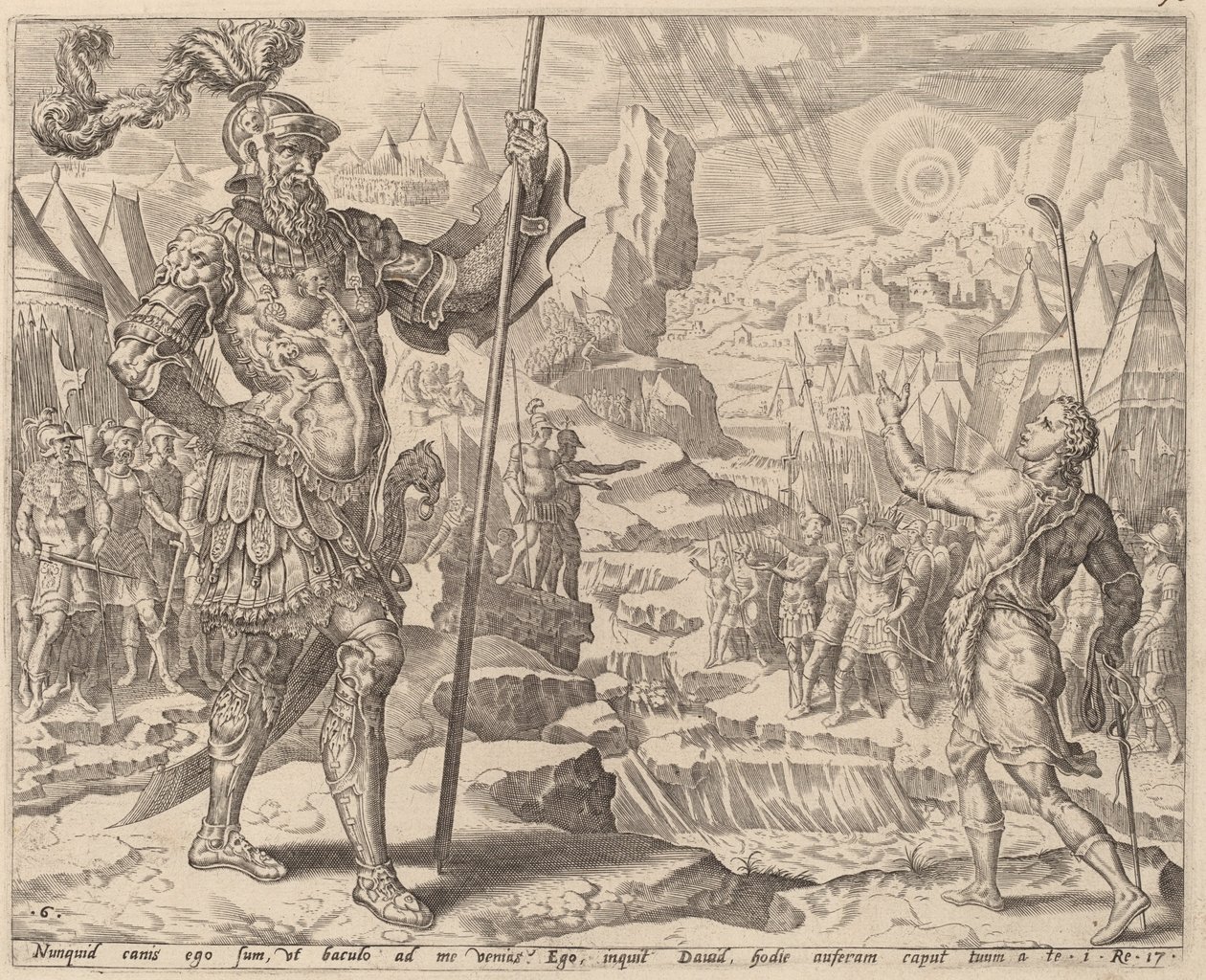 David møder Goliat af after Maerten van Heemskerck