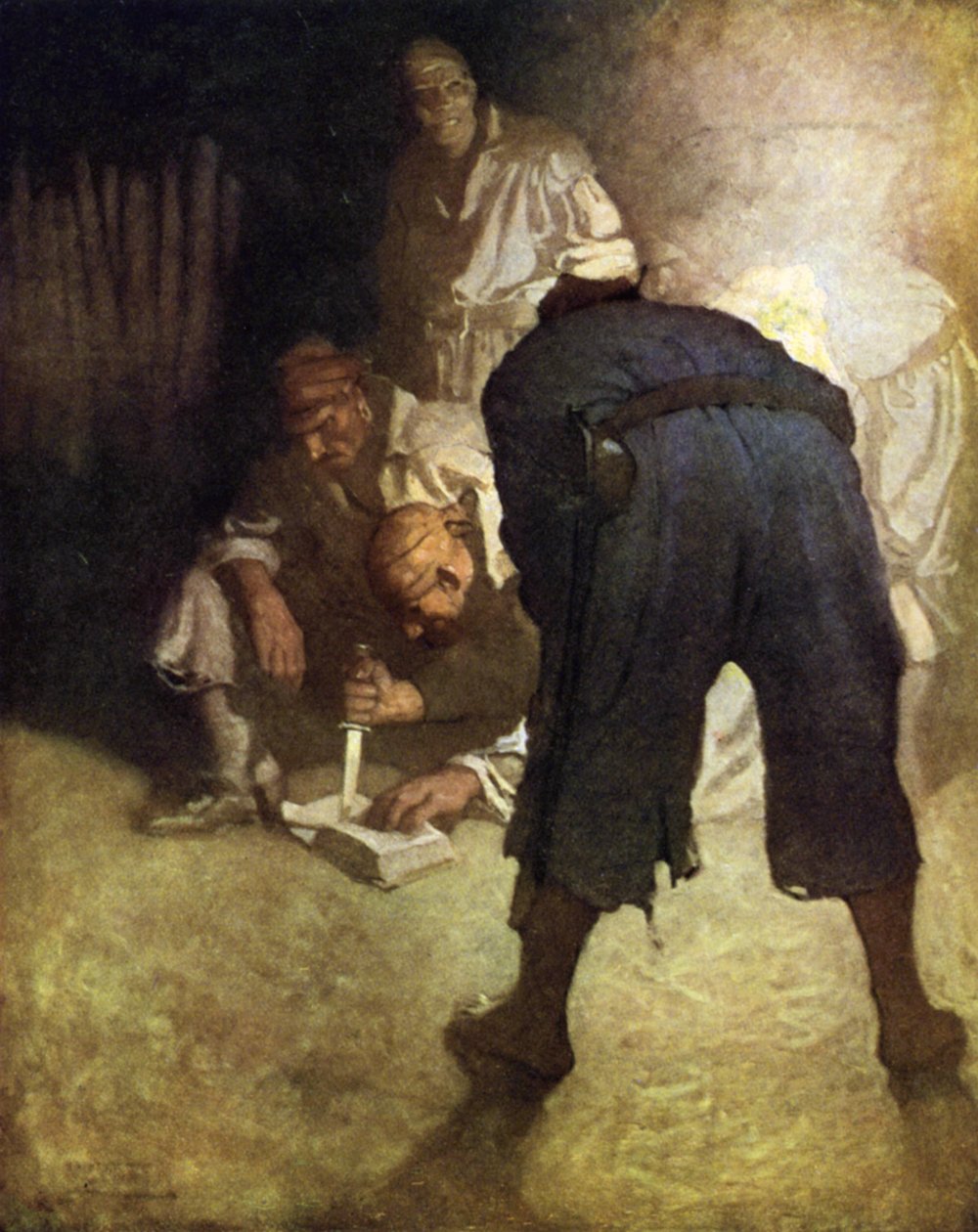 Illustration til Treasure Island af after Newell Convers Wyeth