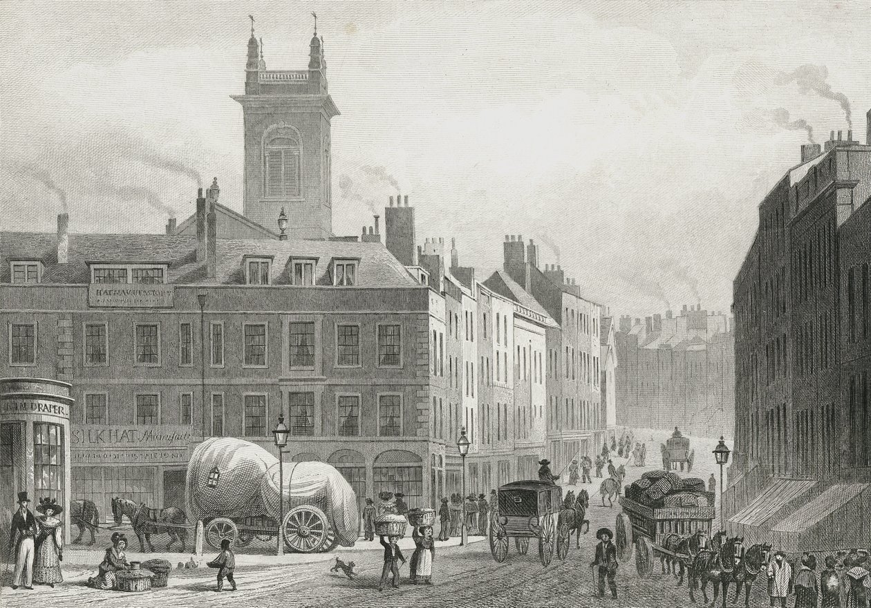 Holborn Bridge, 1831 af Thomas Hosmer after Shepherd