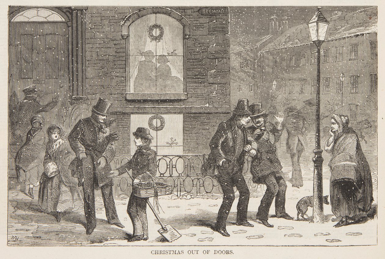 Jul ude af døren af after Winslow Homer