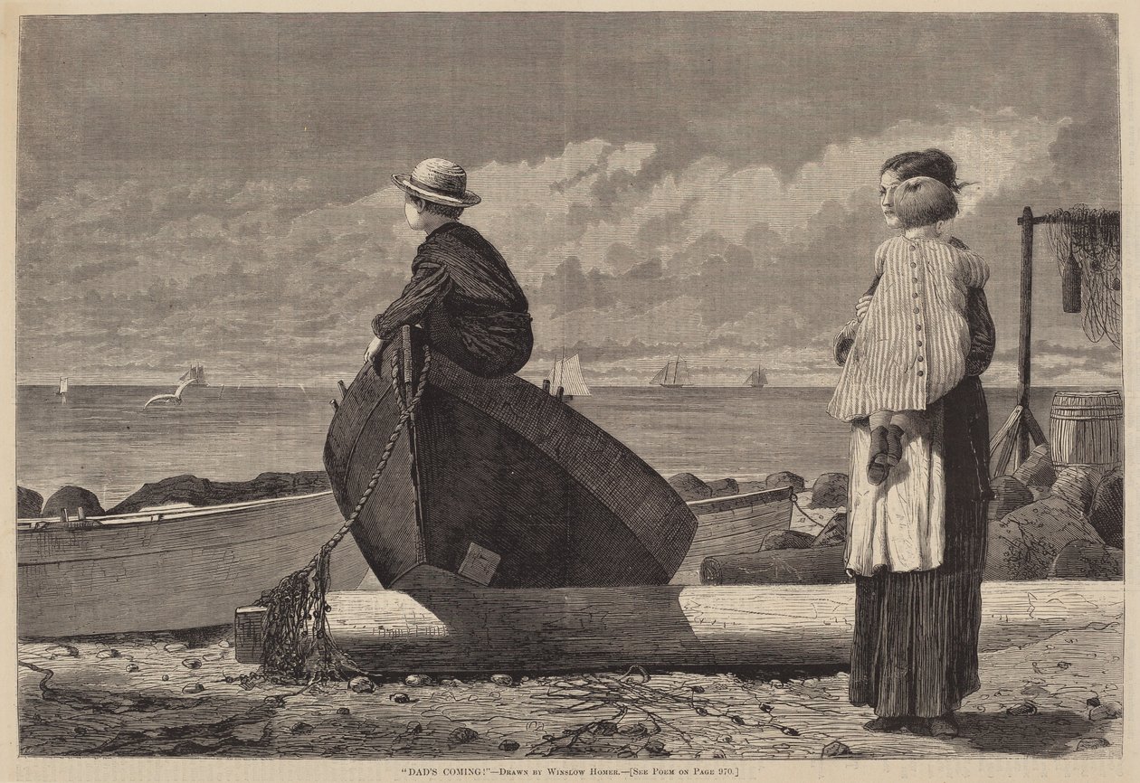 "Far kommer!" af after Winslow Homer
