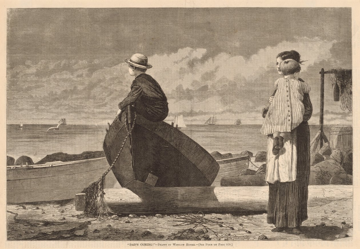 "Far kommer!" af after Winslow Homer