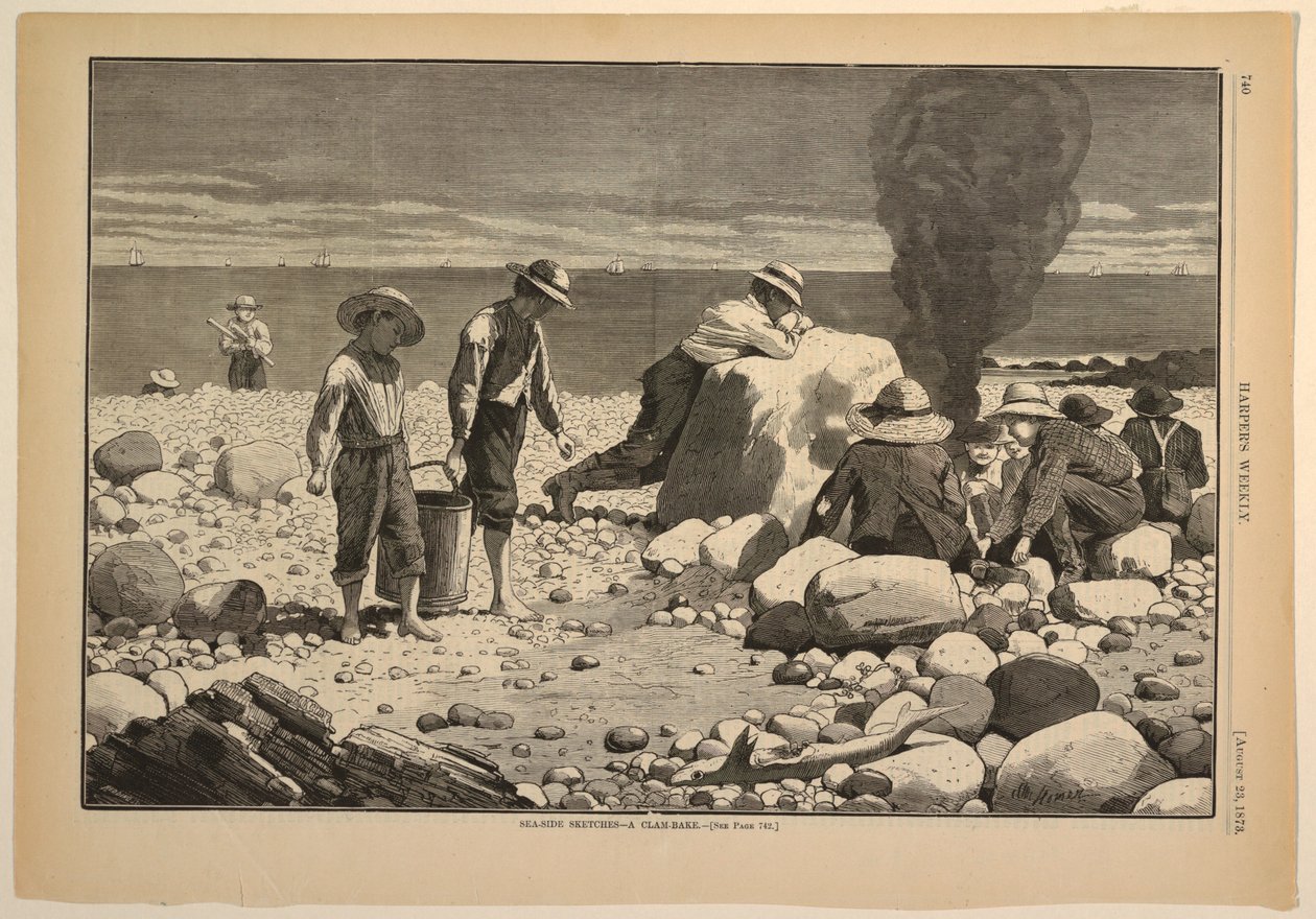 Sea-Side Skitser – En Musling-Bake af after Winslow Homer