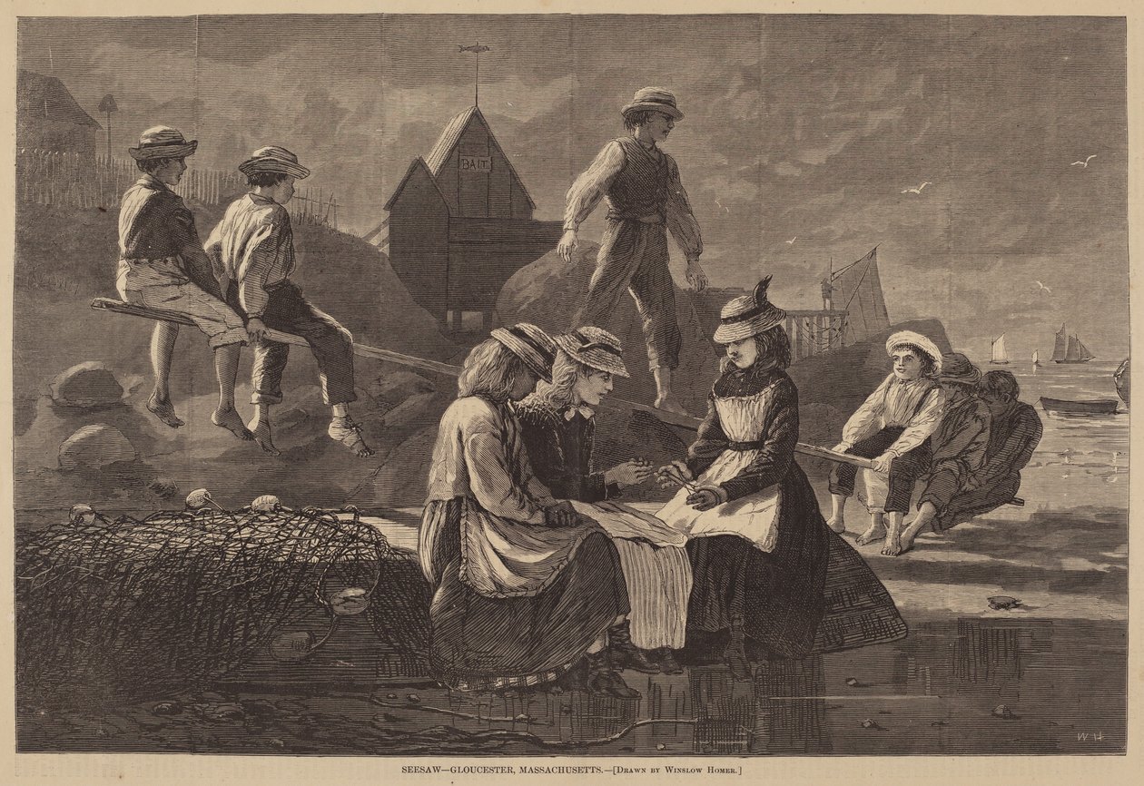 Seesaw - Gloucester, Massachusetts af after Winslow Homer