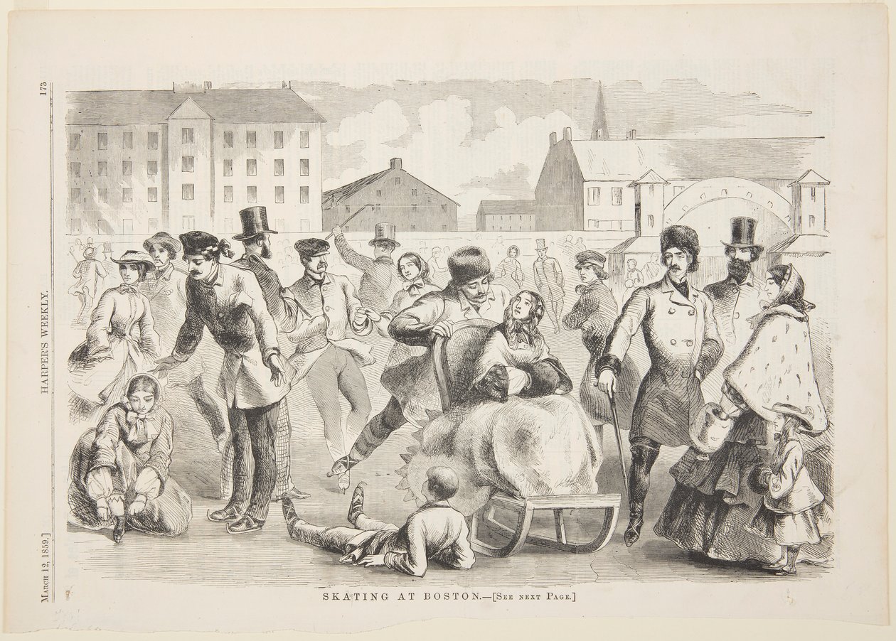 Skøjteløb i Boston af after Winslow Homer