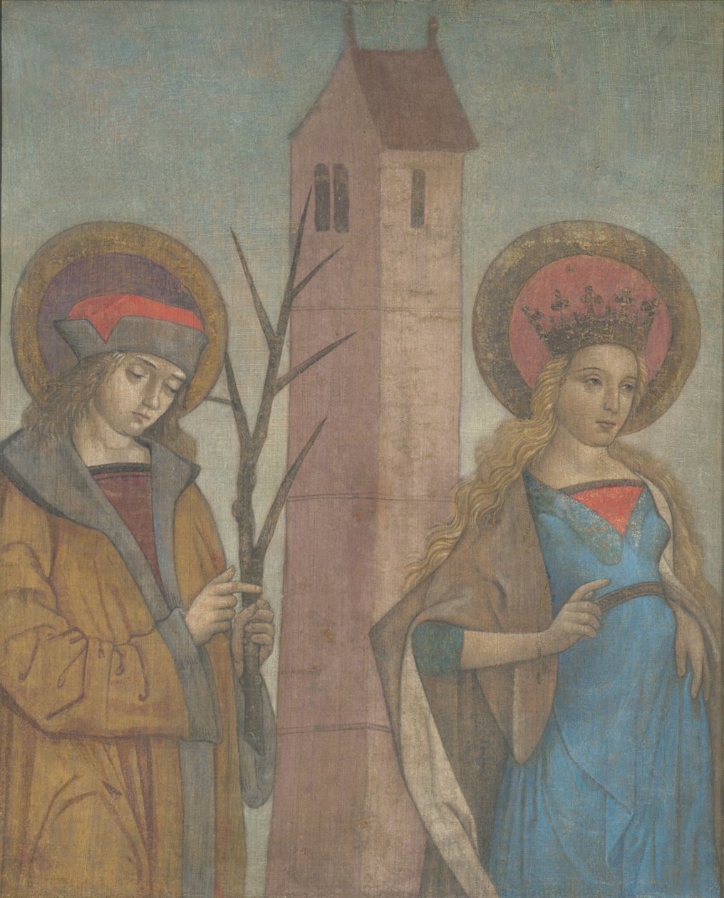 Diptyk af helgenerne Achatius, Barbara, Apollonia og Sebald af anonymous 