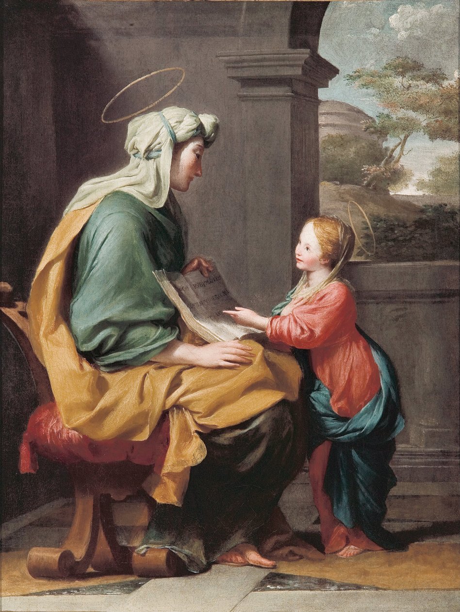 Jomfru Marias uddannelse af Giovanni Francesco Romanelli