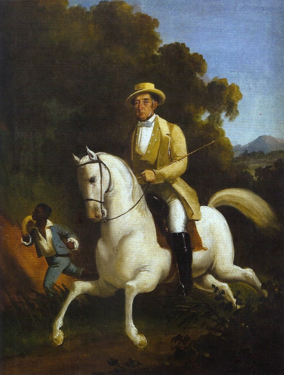 Rytterportræt af Viscount of Rio Preto med sin side af Jules Le Chevrel