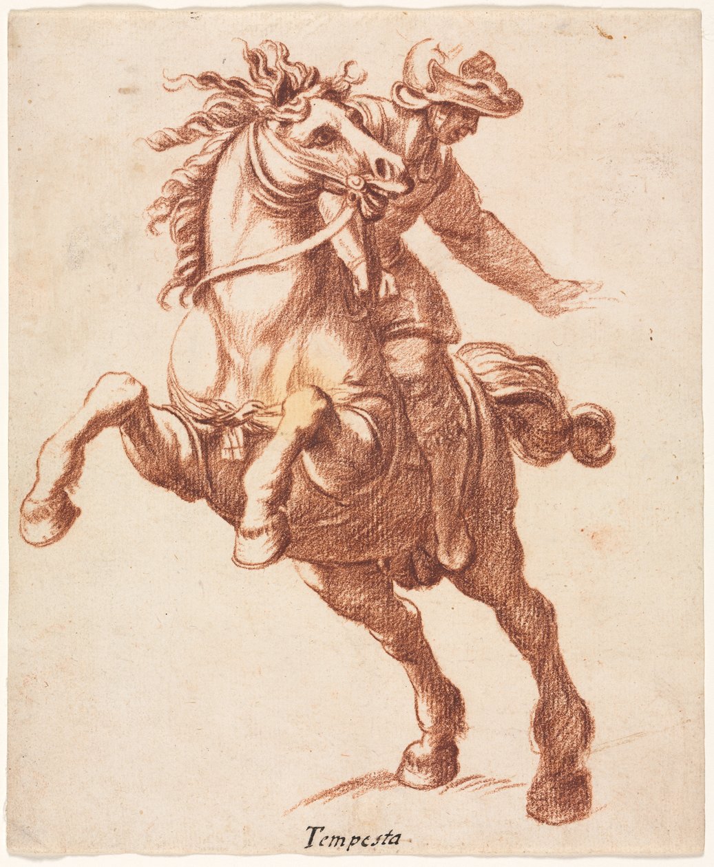 Opdræt af hest og rytter af attributed to Antonio Tempesta