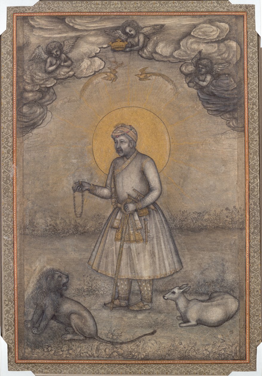 Portræt af den ældre Akbar af attributed to Govardhan