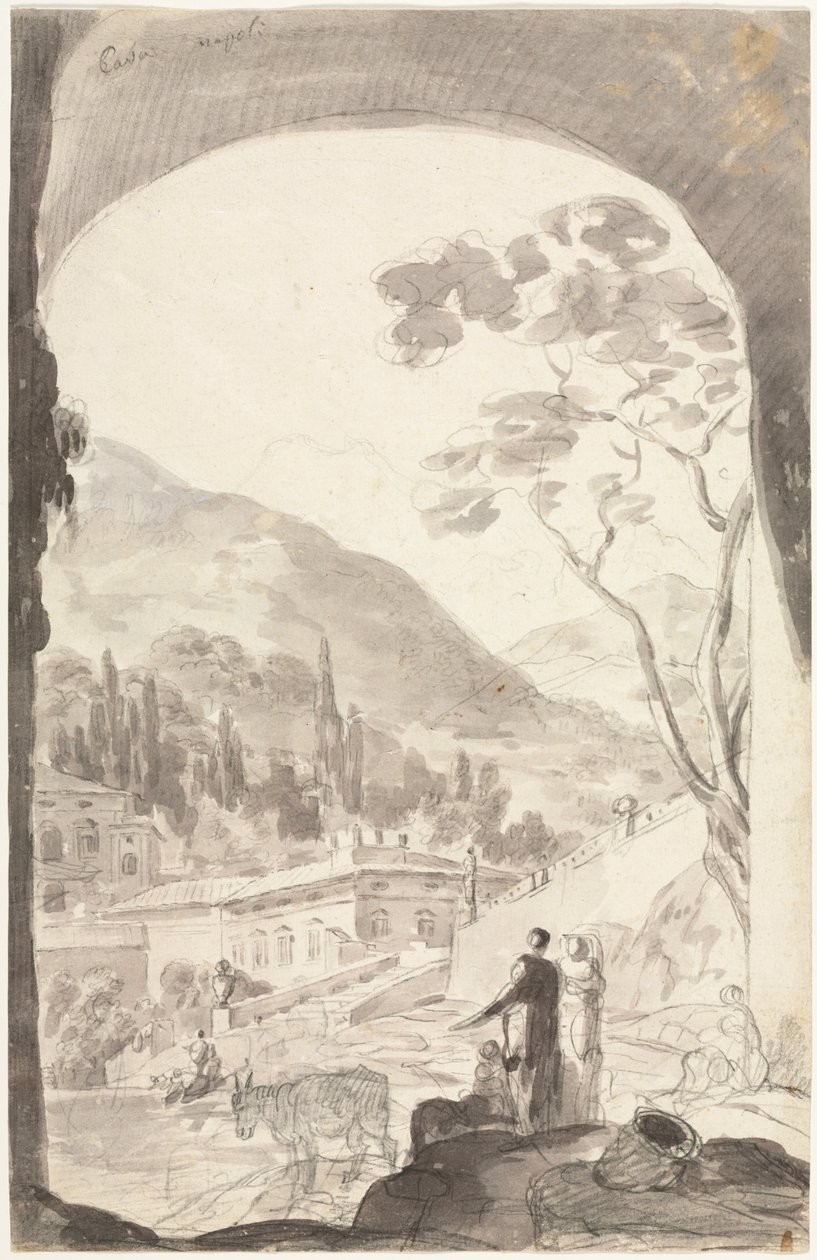 Napoli stenbrud af attributed to Jean Honoré Fragonard