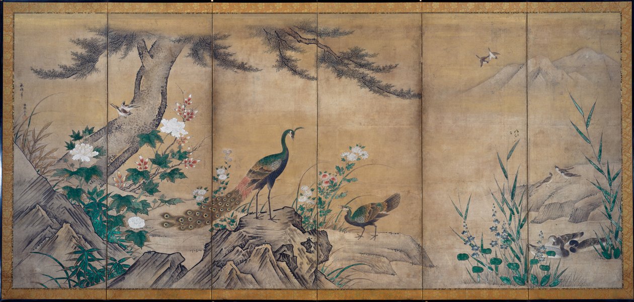 Fugle og Blomster af attributed to Kano Mitsunobu