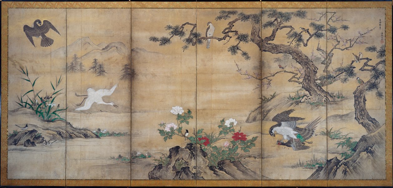 Fugle og Blomster af attributed to Kano Shōei