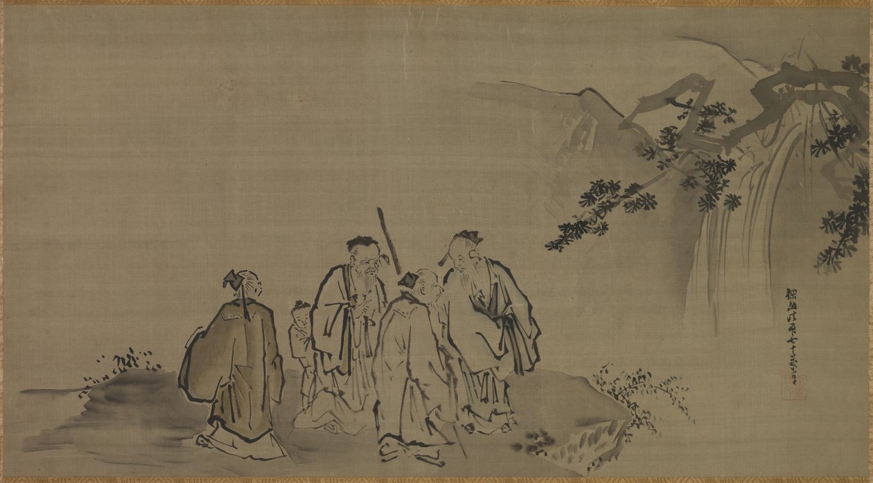 kinesiske vismænd af attributed to Kano Tan’yū