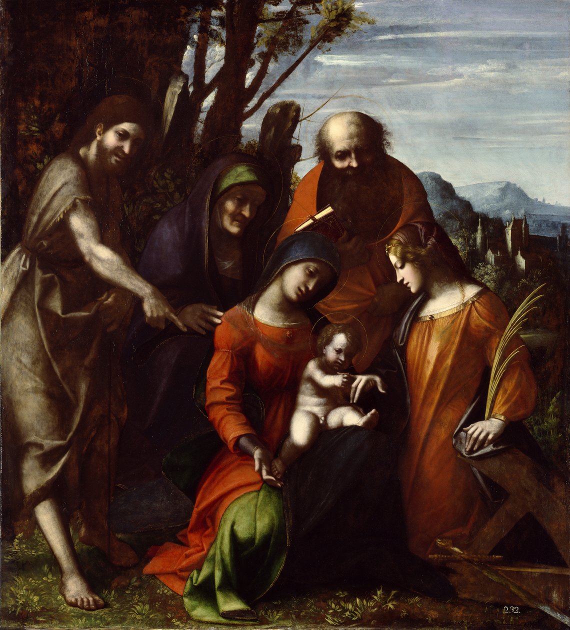 The Mystic Marriage of Saint Catherine, 1510-14 (maling på træpanel) af Antonio da Correggio