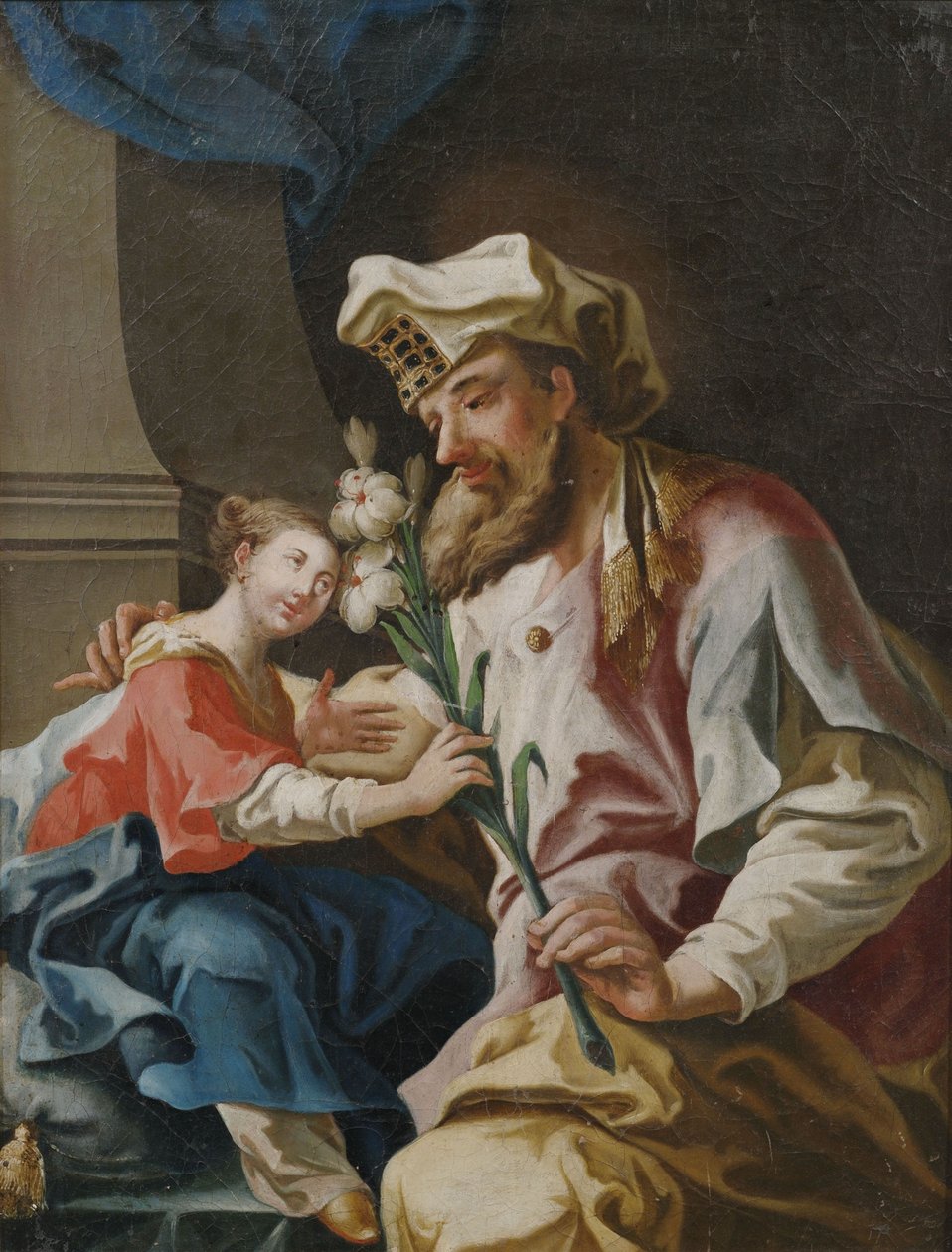 Maria og ypperstepræsten Zacharias af circle of Franz Joseph Spiegler