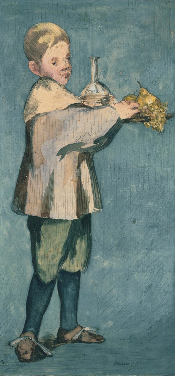 Dreng med en bakke af Édouard Manet