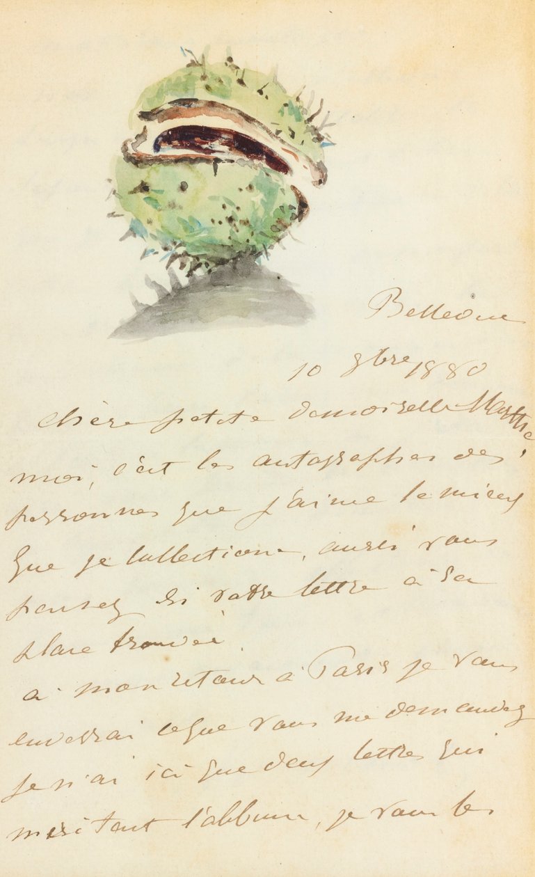 Brev af Édouard Manet