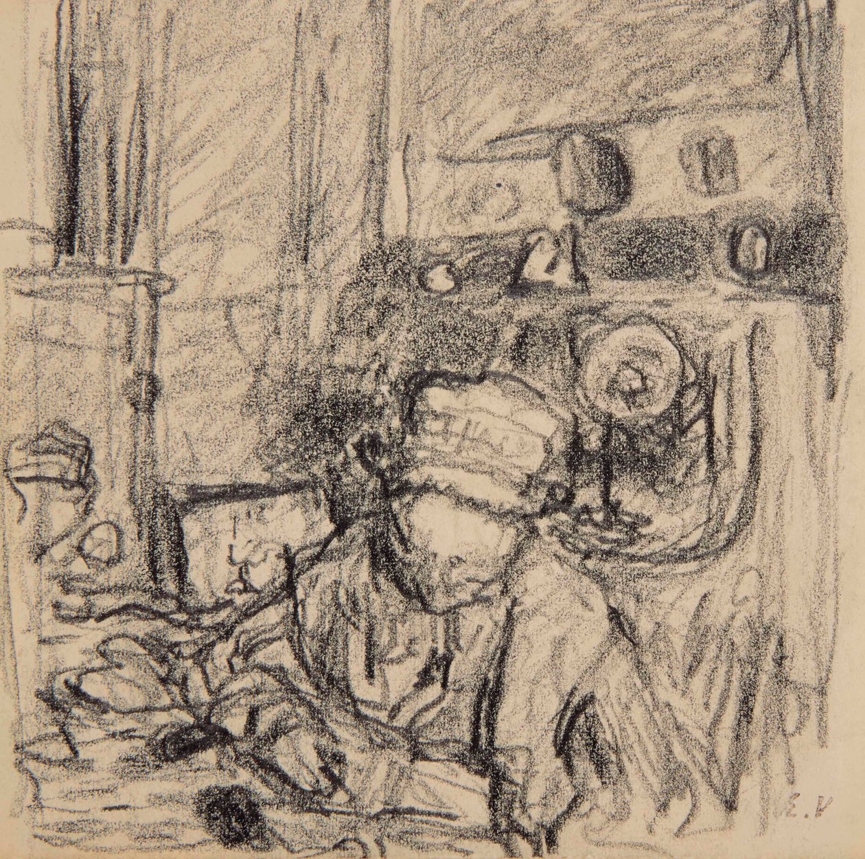 Madame Vuillard, rue de Calais af Edouard Vuillard