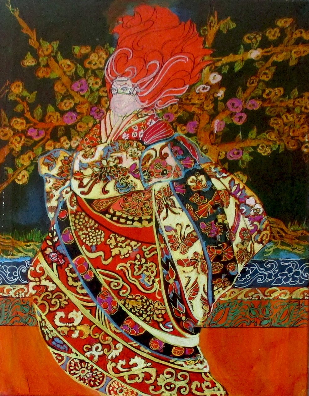 Magic Woman, 2015 (blandet, akryl, blæk, olie) af linda arthurs