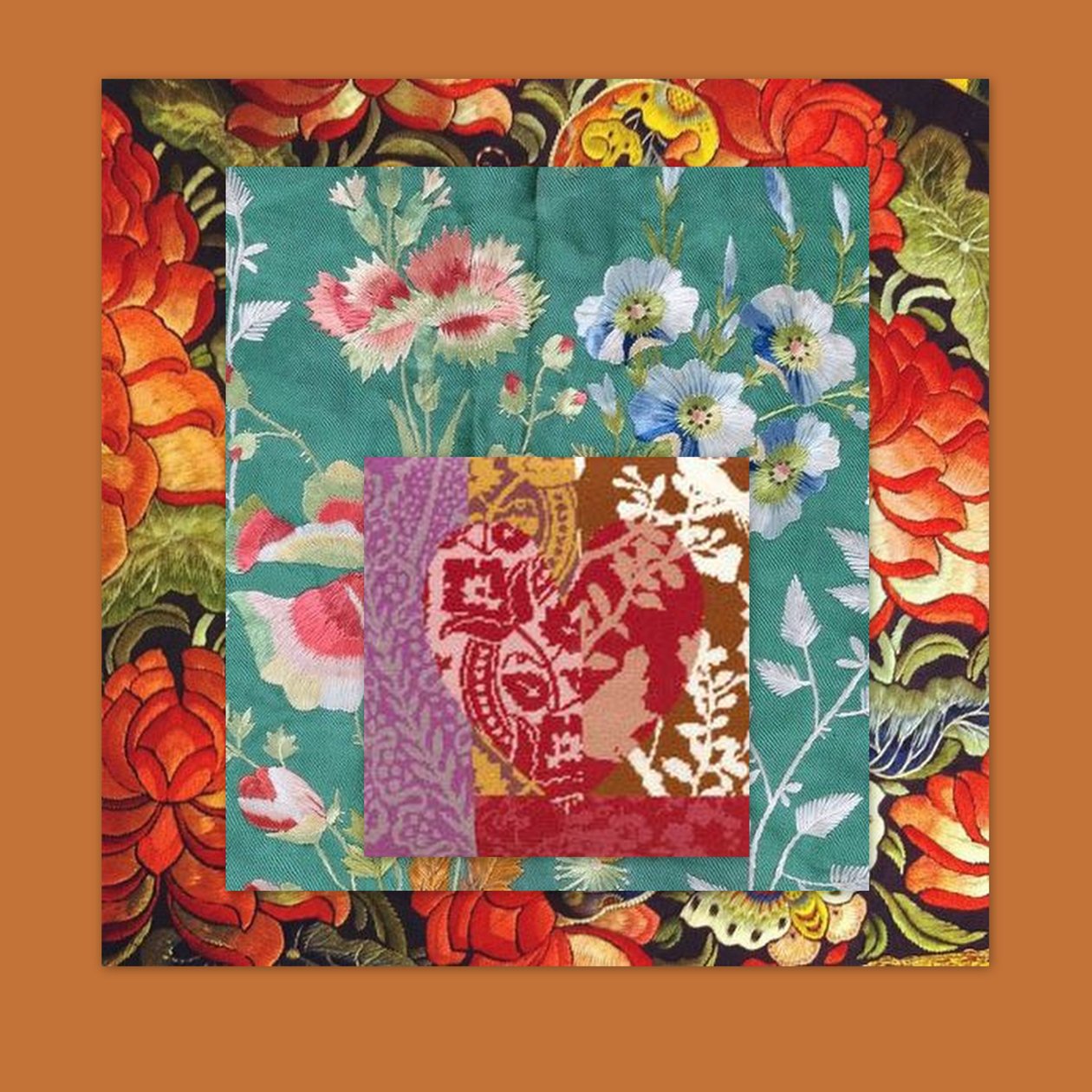PRETTY FLORAL COLLAGE, 2018 (blandede medier) af linda arthurs