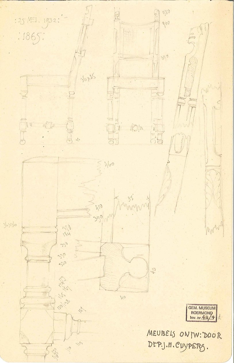 Møbler designet af Dr. P.J.H. Cuypers af Pierre Cuypers