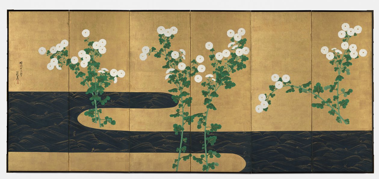 Krysantemum ved en Strøm af possibly by Ogata Kōrin